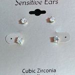 Cubic Zirconia Hypoallergenic Stud Earrings for Sensitive Ears Photo 0