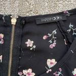 PaperMoon black floral 3/4 sleeve blouse Sz S Photo 2