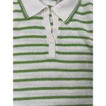 White Stag  Women's Sz Small ‎ Green Striped Polo Sweater Preppy Pullover Top Photo 3