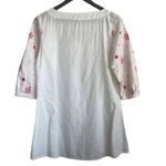 Taaga Top Women L White Red Crew Neck 3/4 Sleeve Artsy Print Lightweight Size L Photo 9