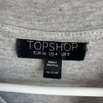 Topshop  Gray Tie Short Sleeve Crop Top Photo 3