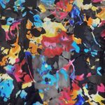 DRAPERS & DAMON KIMONO COVER UP JACKET COAT 1X FRINGE‎ MULTICOLOR FLORAL Boho Black Photo 8