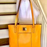 Dooney & Bourke DOONEY BOURKE Orange Saffiano Leather Red Lining Two Top Handle Shoulder Straps Photo 0
