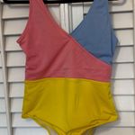 Crane Multi Color One Piece‎ Swim Suit Size Large Blue Photo 0