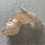 Nine West  Byron Striped Bow Block Heeled Slide On Sandal Open Toe 9M Photo 4