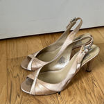 Mootsies Tootsies  Satin Champagne Slingback Heels Photo 3