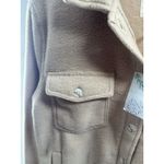 Thread & Supply‎ Women's Cream Fleece Sherpa Shirt Jacket Shacket Size S Tan Photo 3