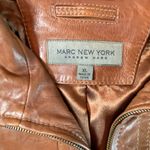 Marc New York Zip Up Leather Jacket Brown Size XL Photo 2