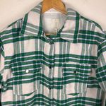 Joie  Plaid Flannel‎ Green and White Wool Blend Shacket Jacket Women's Medium Photo 1