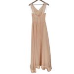 Keepsake Peach Chiffon Crisscross Neck Maxi Dress Size S Pink Photo 4