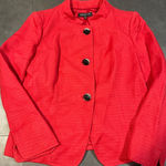 Jones New York Red Ribbed Jacket Blazer Chic Button-Front Outerwear B-340 Photo 0