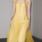 ZARA  butter mustard Yellow Maxi Dress flowy bohemian midi summer vacation Photo 13