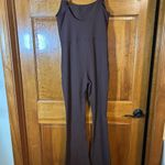 Qinsen Brown adjustable spaghetti strap￼jump suit W/Flare legs size Lg Photo 2