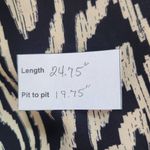 Who What Wear  Cream and Black Graphic Print Blouse with Full Sleeves Size Small Photo 9