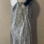 Cinema Etoile black white feather cheetah slip robe nightgown lingerie medium Photo 4