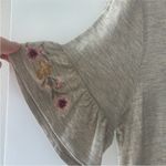 Francesca's Size Small Grey Floral Embroidered Peplum Babydoll Bohemian Style To Gray Photo 3