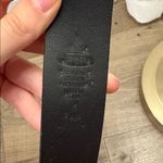 Old Navy Black Studded Leather Belt with Silver Buckle Made in USA Photo 3