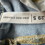 PacSun Jeans Womens 29 High Rise Straight Two Tone Patchwork Frayed Hem Retro Photo 7