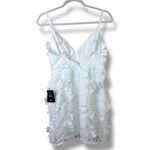 Lulus NWT Exceedingly Lovely White Applique 3D Floral Backless Mini Dress Small Photo 6