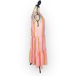 Club Monaco Amirra Dress Women's 10 Pink Striped Silk Sleeveless Midi Tiered RTR Photo 5