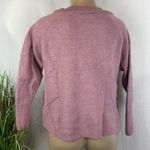 Anthropologie Rose Pink Long Sleeve Knit Cropped Oversized V Neck Sweater XS Photo 2