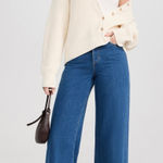 Favorite Daughter The Marsha Super High Rise Wide Leg Jeans Concord Size 28 Blue Photo 0