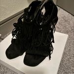 Steve Madden Black Fringe Suede High Heel Sandals Photo 3