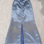 American Vintage Y2K Vintage Long Formal Satin Straight Maxi Skirt Blue Size XS Photo 7