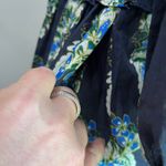 Cara Cara Jazzy Blue Green Print Puff Sleeve Smocked Cotton Midi Dress Sz S Photo 10