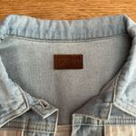 POL  EUC Light Two Tone Blue and Cream Denim Jacket Sz L 20” p2p Photo 3