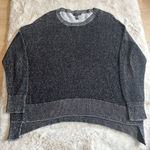 Eileen Fisher  Size M Tencel‎ Box Sweater Ballet Neck Black/White Texture Marled Photo 0