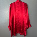 Delicates Vintage  Lingerie Red Satin Kimono Style Robe (Size M/L) Photo 4