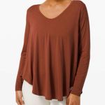 Lululemon Up For Down Time Long Sleeve Dark Terracotta Top Photo 0