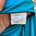 Mori Lee Y2K beaded sequin halter prom dress maxi gown teal black 5/6 Photo 4