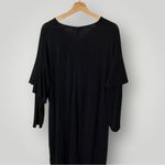 COS  Black V-Neck Draped Midi Dress XS/S Long Sleeve Elastic Waist Photo 9