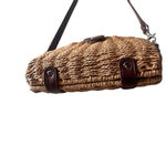 White House | Black Market Straw Crossbody Bag with Faux Leather Trim Photo 2
