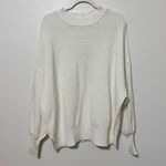 Aerie NWT  WHITE PULLOVER SWEATER SIZE MEDIUM OVERSIZED RIBBED KNIT CREWNECK Photo 1