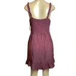 A U W Size Large Plum Ruffle Straps & Smocked Dress. New With Tags Photo 3