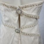 Birnbaum & Bullock Womens Bridal Gown Size 10 Ivory Silk Strapless Rhinestones Photo 10
