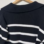 Old Navy  Polo Knit Cotton Sweater Size Medium Striped Black White Photo 5