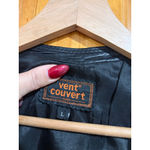 Vent Couvert Paris Black Leather Fringe Vest Boho Western Moto Size L Size L Photo 4