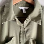 Nine West Long Sleeve Utility Olive Green Tie Waist Jumpsuit Size Medium Photo 8