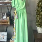 AMUR Zela One Shoulder Tie Waist Gown Fresh Mint Womens Size 0 Green Photo 6