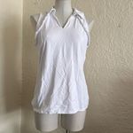 Lilly Pulitzer Luxletic Martina UPF 50+ White Ruffle Polo Tank Top Medium Photo 3