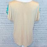 Annalee + Hope  Blouse Graphic Print Teal/Cream-Medium Photo 1
