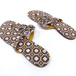 Tory Burch Yellow Pink Geometric Print Patent Leather Miller Sandals Size 8 Photo 6