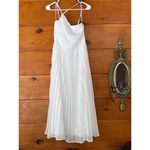 Lulus  Wondrous Muse White Pleated One-Shoulder Midi Dress Wedding Bride Size L Photo 1