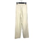 ZARA High Rise Straight Leg Cream Corduroy Elastic Waist Pants Pockets S #3370 Photo 4