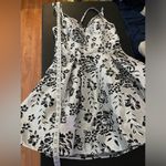 B Darlin NWT B. Darlin Juniors A Line Dress Sleeveless Shimmering Metallic Silver & Blac Photo 2