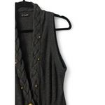 Fylo Dark Gray Long Sleeveless Cardigan XS Braided Brass Buttons Urban Cozy Photo 10
